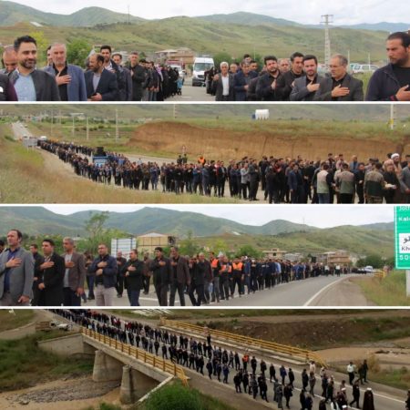 عزاداری خیابانی تا محل اقامه آخرین نماز رئیس جمهور وهمراهان